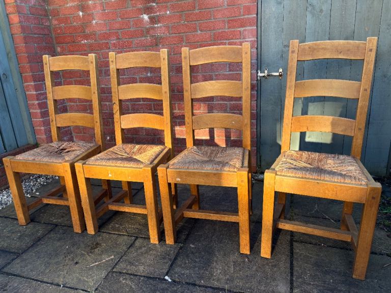 Oak & Wicker Kitchen Chairs
