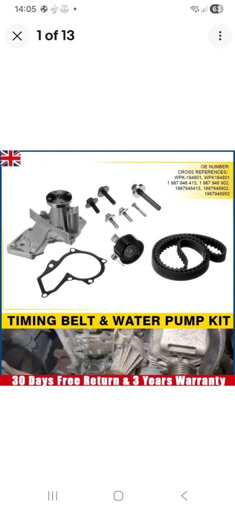 Ford fiesta mk7 timing belt an wayerpump