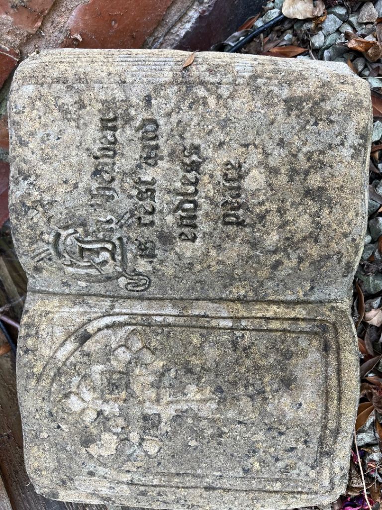 Stone Memorial Book Garden Ornament – Weathered Condition