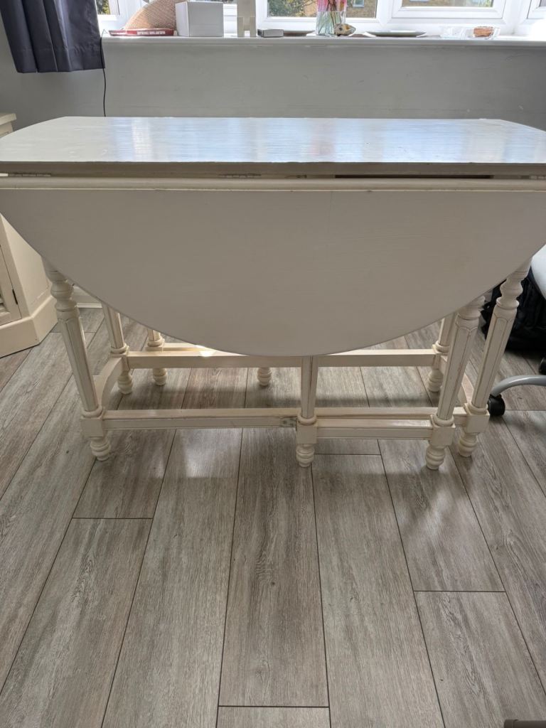 Maison du monde White Drop-Leaf Dining Table – Good Condition