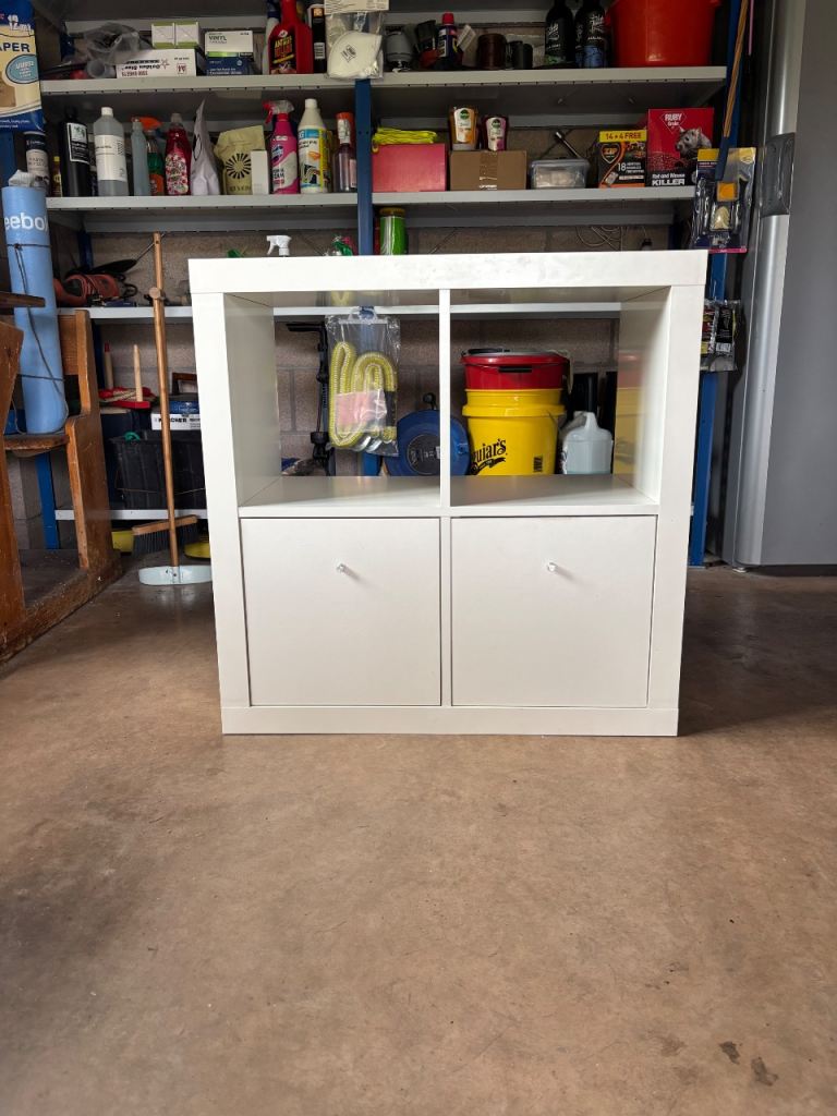 IKEA White Storage Unit with Shelves & 2 Drawers