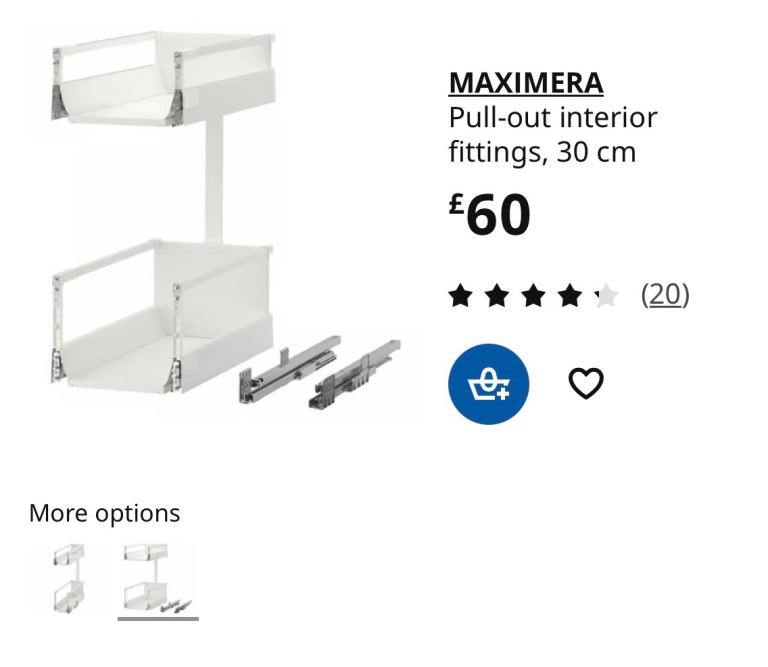 Pending collection. Ikea pull out kitchen drawer Maximera 30cm