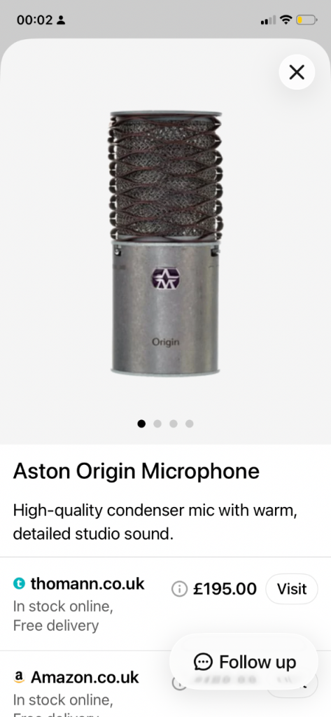 Professional Aston condenser microphone 