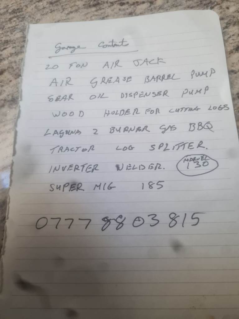 Garage contents for sale