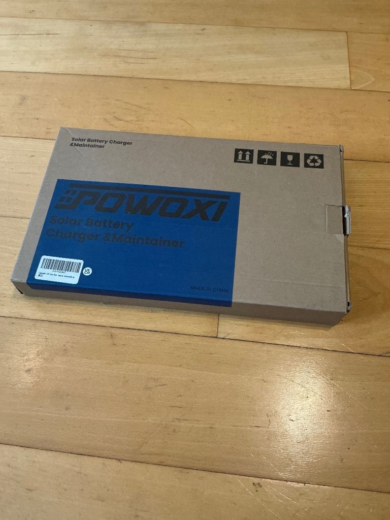 New Powoxi solar car battery charger and maintainer