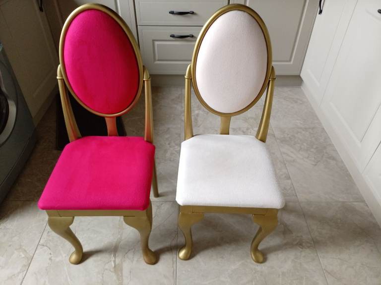 2 gold framed chairs