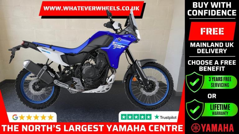 3 Years Free Servicing or Lifetime Warranty Yamaha Tenere 700 - Low Adventure