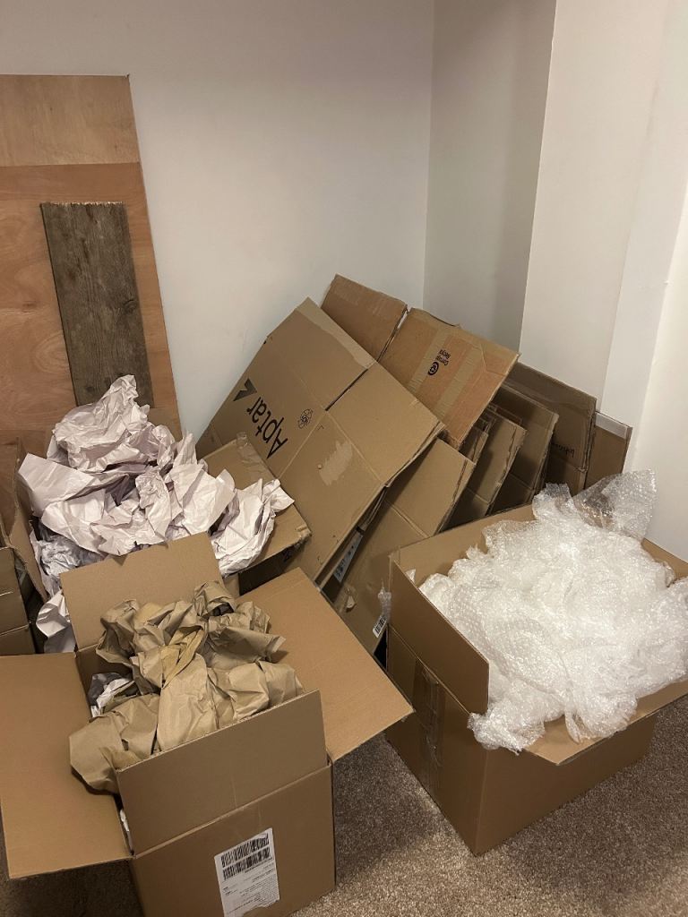 50 packing boxes plus packing materials