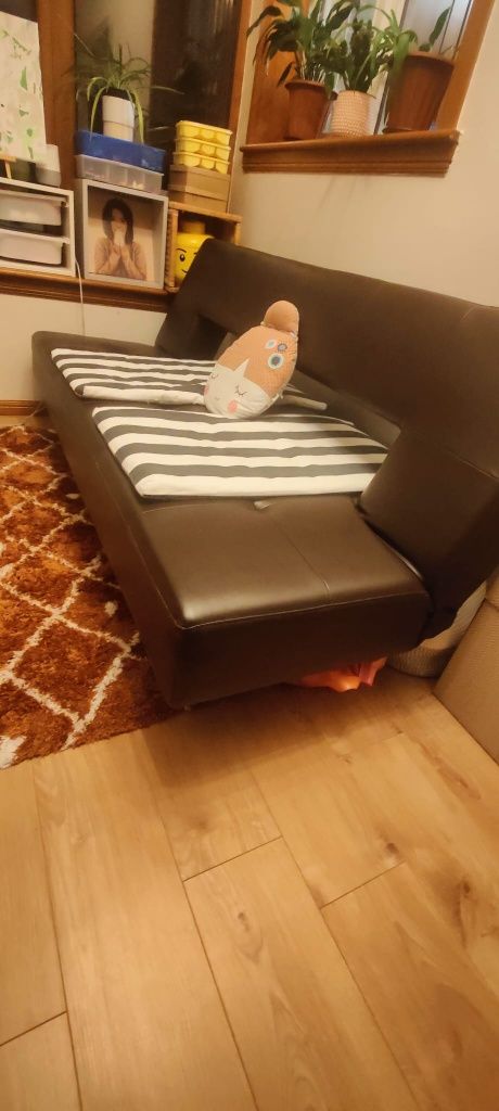 Sofa bed, Dwell, Pisa, Brown Faux Leather 