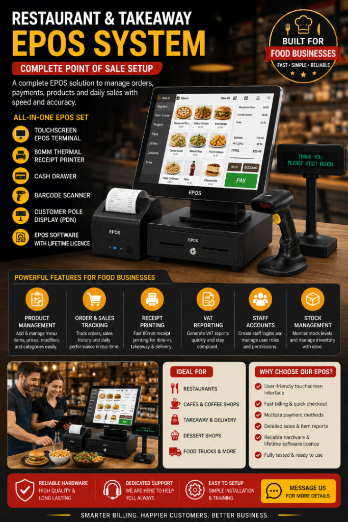 Complete EPOS System for Restaurants & Takeaways
