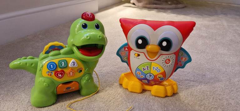 image for Fisher price owl & vtech feed me dino