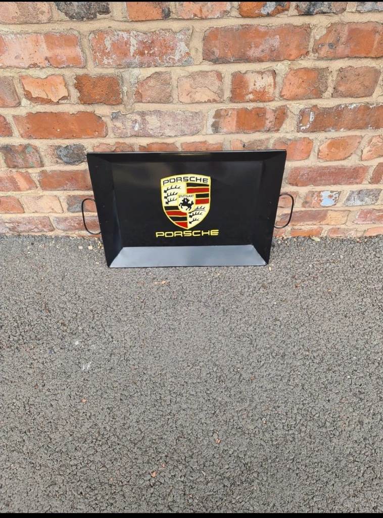 Porsche Black Metal Serving Tray – Vintage Style Collectible 57 x 36 x 05cm