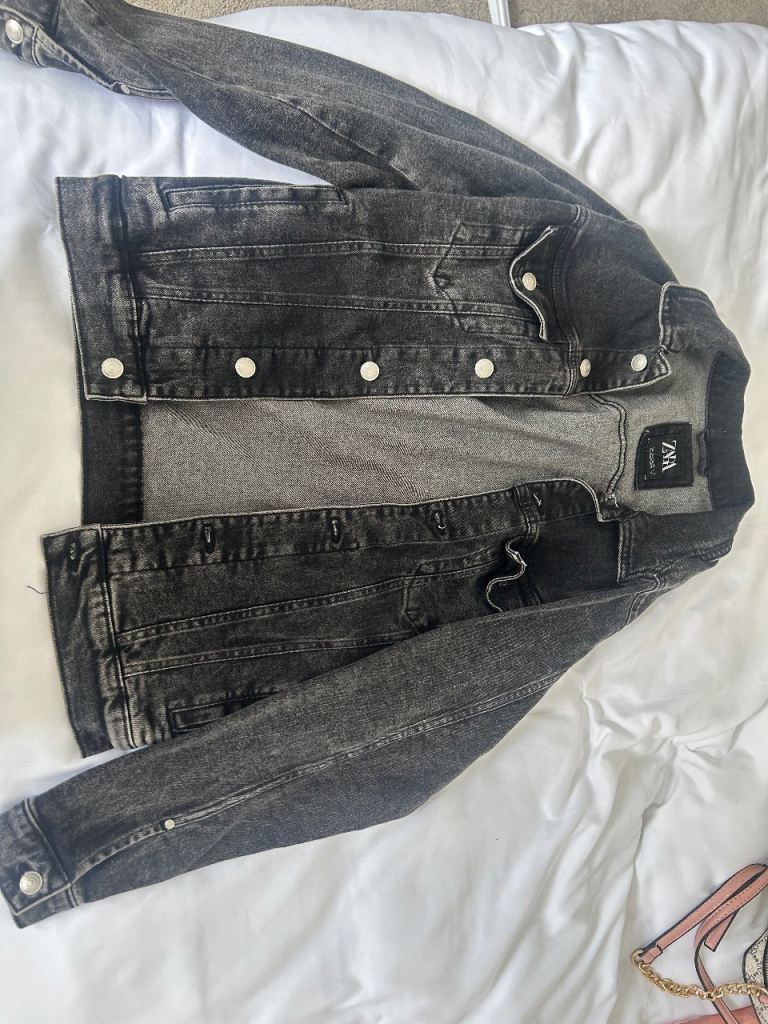 ZARA Grey Denim Jacket – Size S, Good Condition