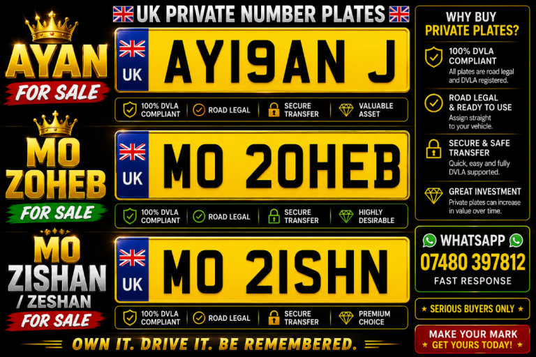 PRIVATE NUMBER PLATE AYAN ZOHEB ZISHAN 
