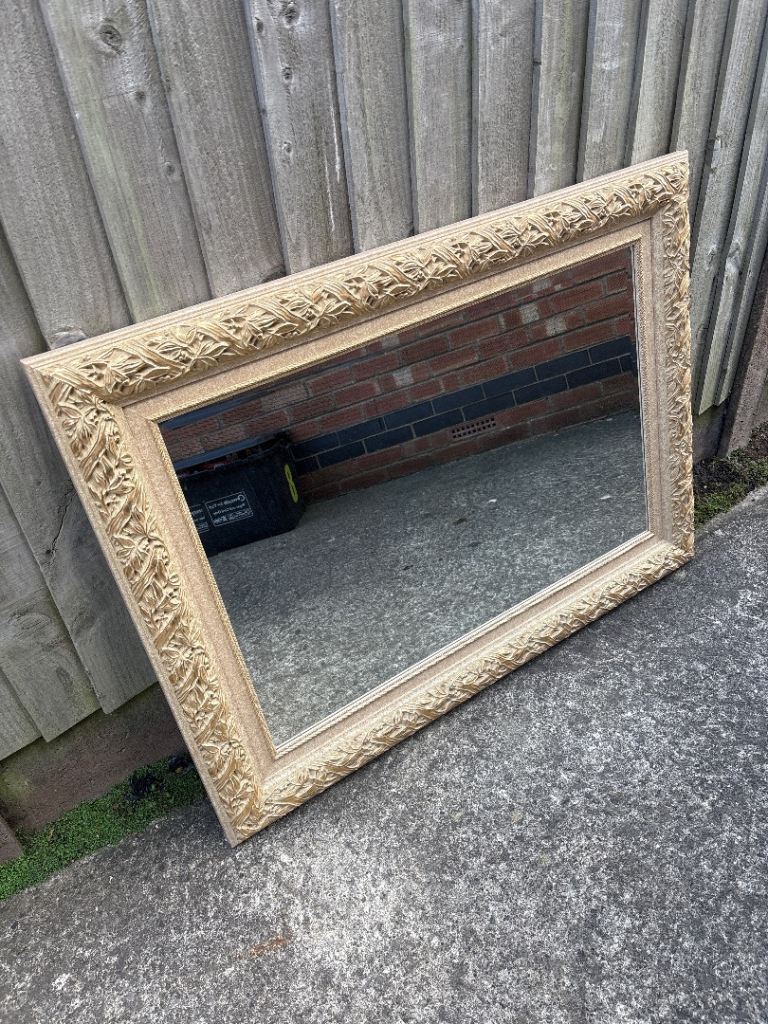 Large Gold Ornate Framed Mirror – Good Condition