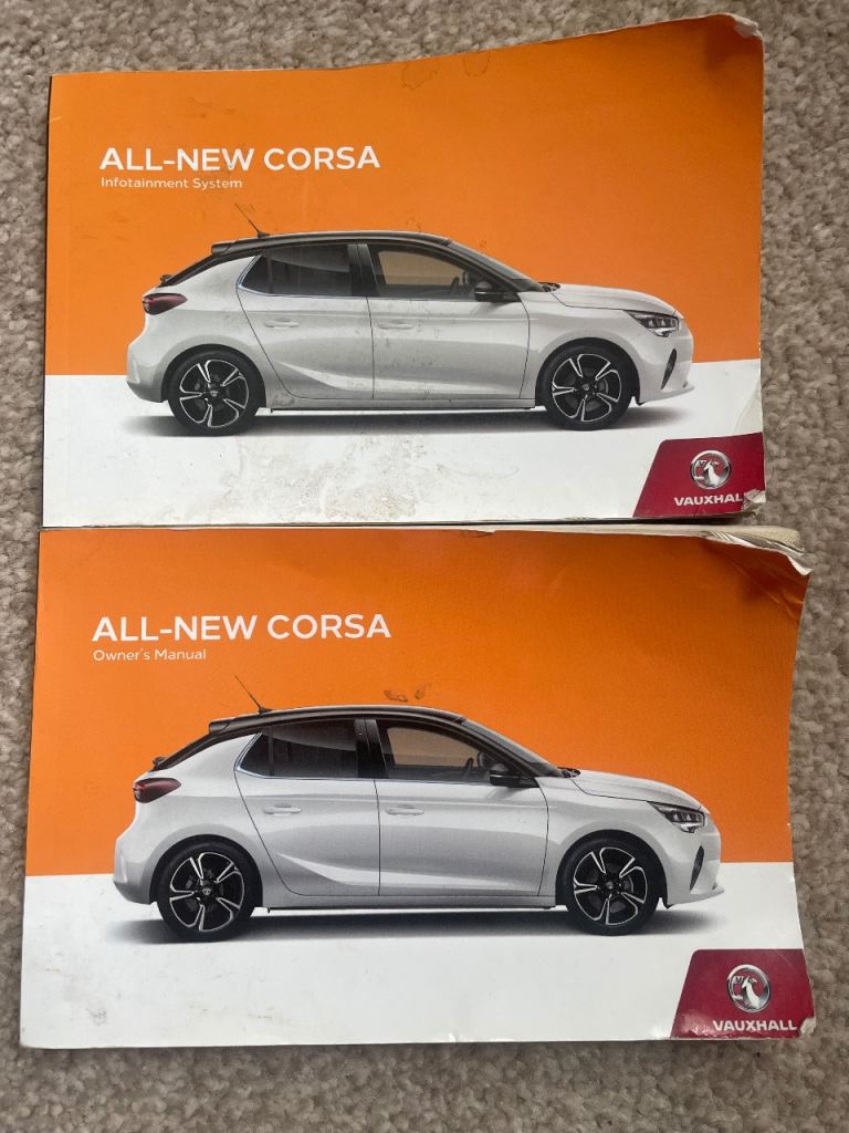 Vauxhall Corsa 2020 onwards, owners manual and infotainment  system booklet
