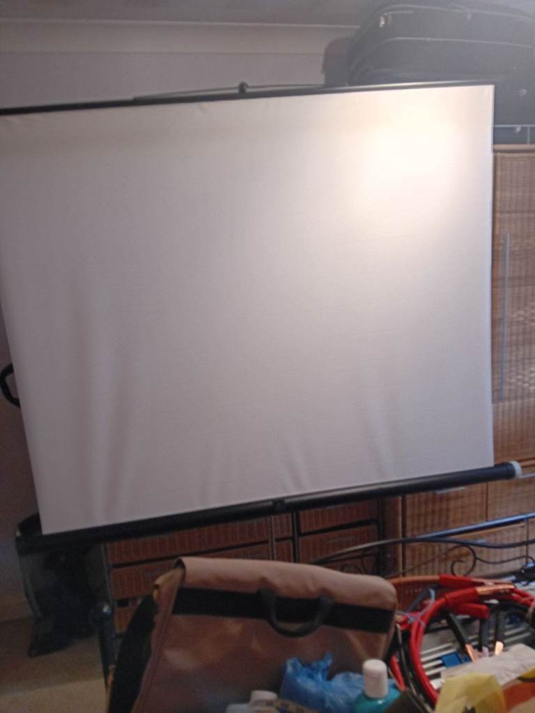 White Projector Screen with Stand – Good Condition