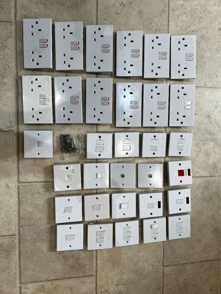 Selection of sockets, switches and spurs etc 
