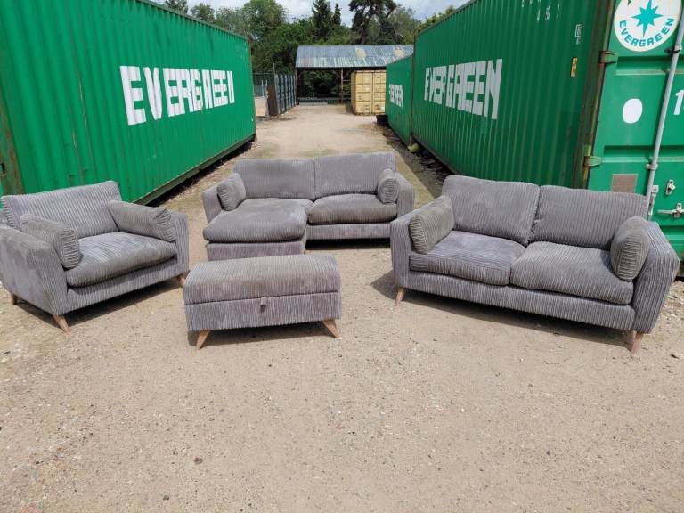 Grey Sofas Suite Sofa 3 Seater 2 Seater Chaise Armchair Storage Footstool Chairs DELIVERY AVAILABLE!
