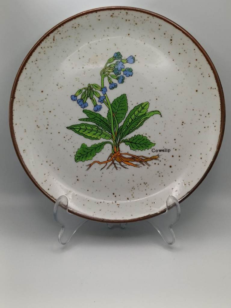 Vintage Japanese Botanical Plate Cowslip Floral Made in Japan Decorative 19cm