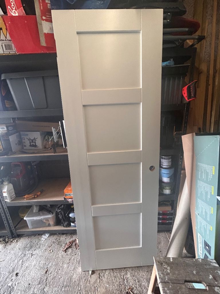 Shaker 4 Panel Internal Door - Painted White - 1962mm x 683mm x 35mm