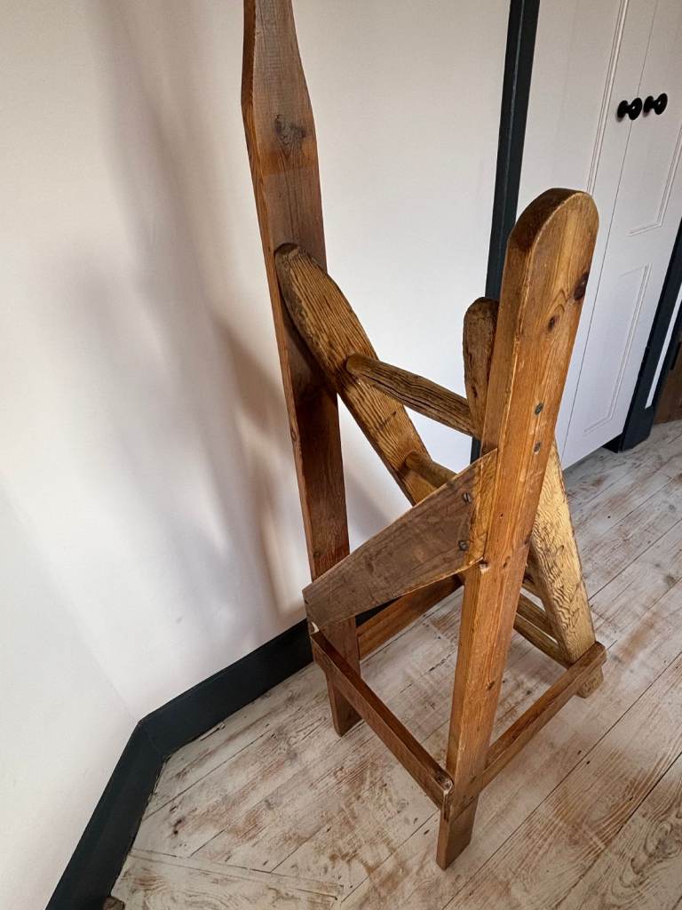 Lovely rustic pine library steps, artisan-made and pre-loved.