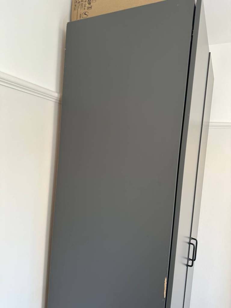 2 Door Wardrobe - Dark Grey - 230 x 100 x 61 cm
