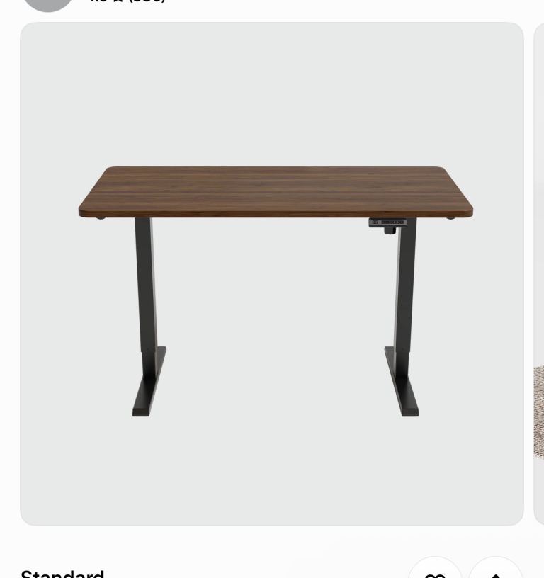FEZIBO Electric Height Adjustable Standing Desk –Black Walnut / Black – BRAND NEW & SEALED