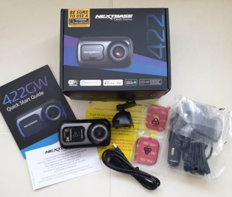 Nextbase 422GW Dash Cam 2K, 1440p/30fps, GPS, Wi-Fi, Parking Mode, Emergency SOS