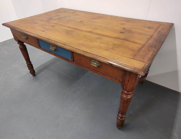 Antique wooden farmhouse table