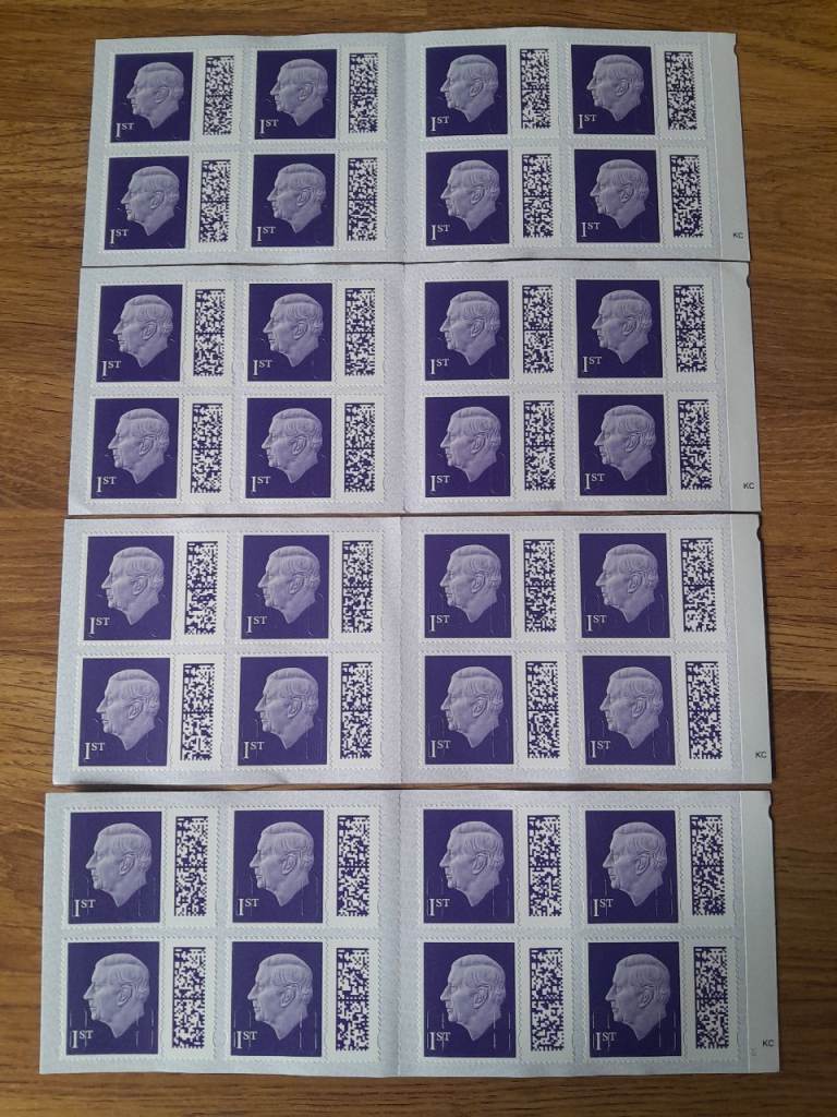 32 X £1.7 Royal Mail Barcode 1st Class Stamps 