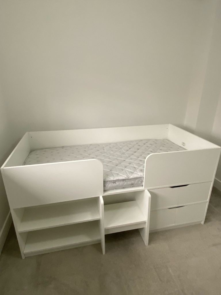 Next kids cabin bed white wood 