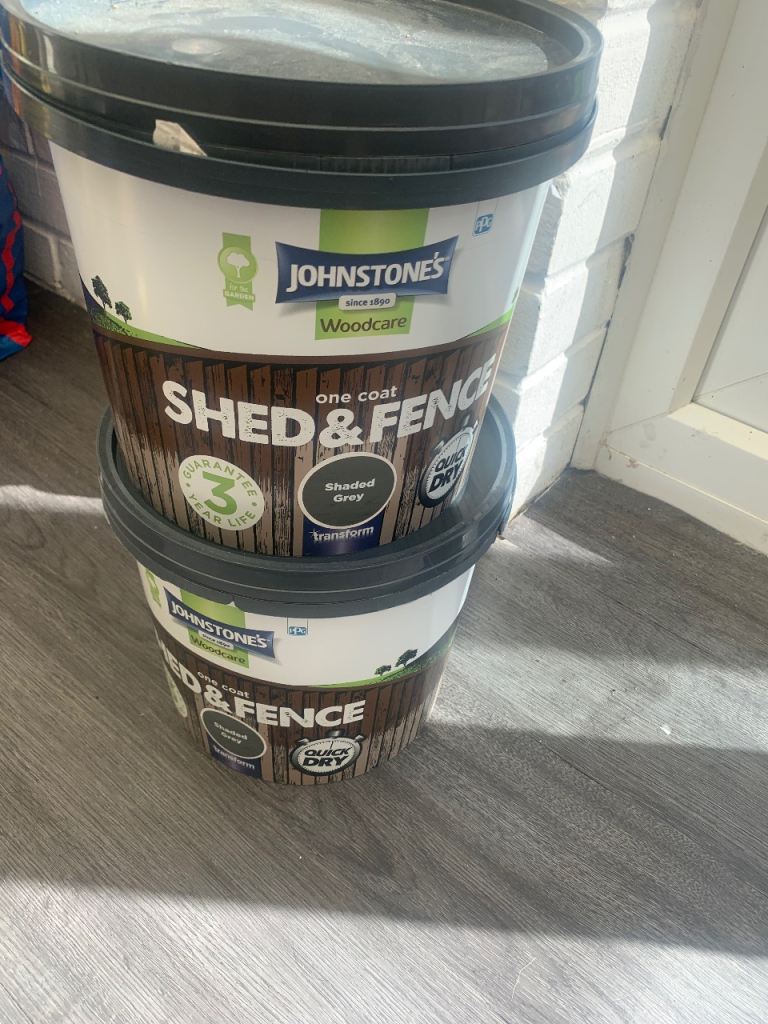 Johnstone's Shed & Fence Paint - Shaded Grey, Two 5L Tins