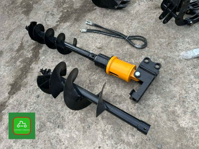BRAND NEW POST HOLE / DRILL AUGER & 2 BITS FOR MINI DIGGER 25mm PINS 