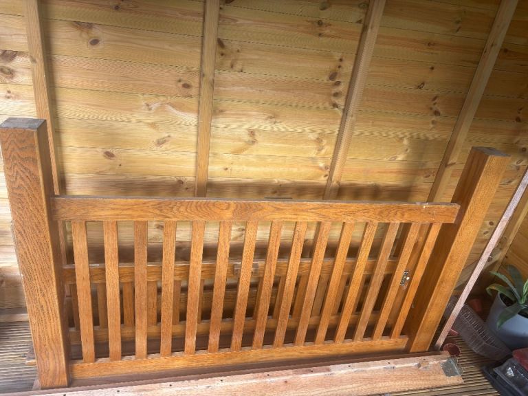 Solid wooden King size bed frame with headboard