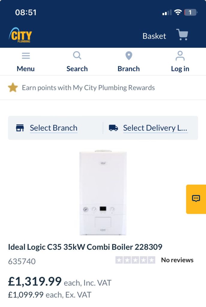Ideal logic c35 combi boiler 