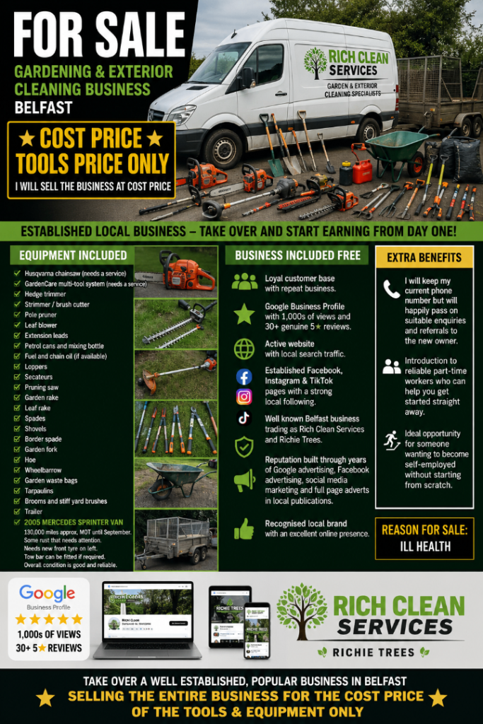 Business for sale gardening