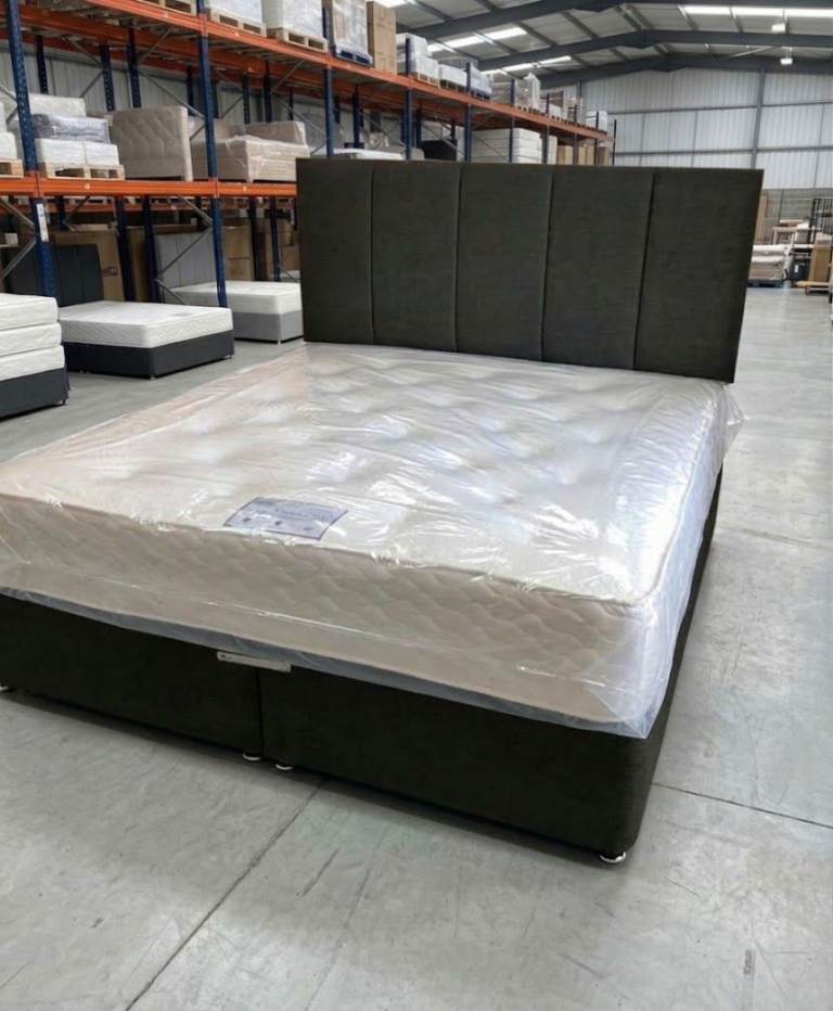 Luxury Design King Size DIVAN BED With Mattress Brand New Cash On Delivery Free Delivery 🚛