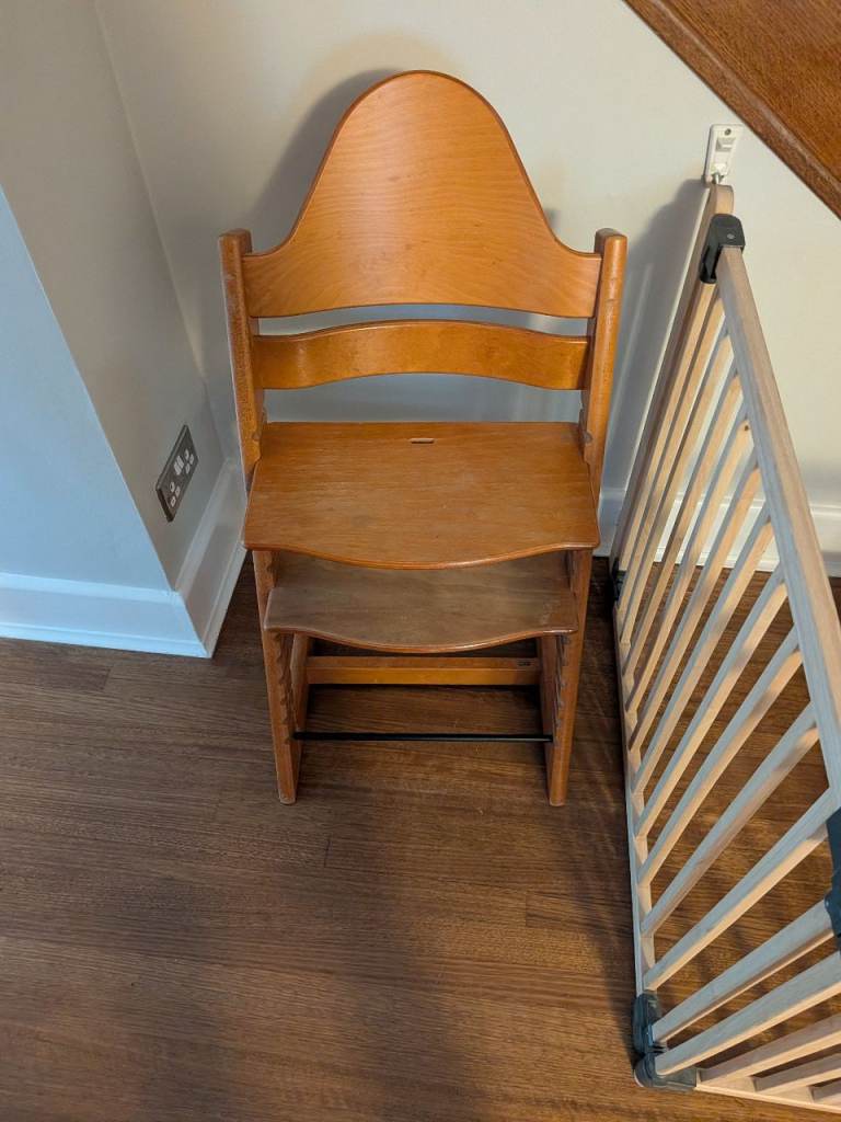Stokke Wooden High Chair - Adjustable Seat, Good Condition