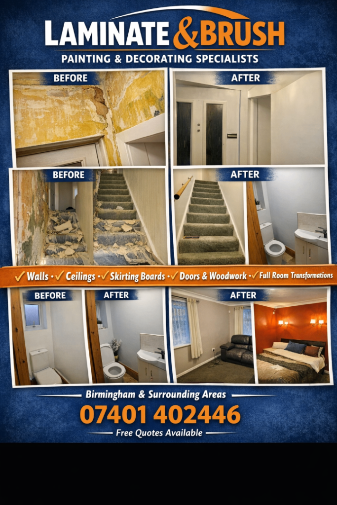 Professional Painter & Decorator | Laminate & Brush | Free Quotes Birmingham