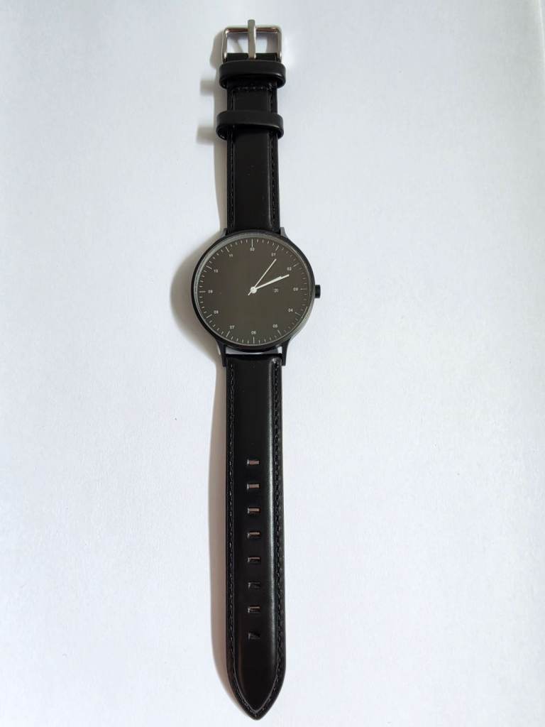 INSTRMNT 01 Watch – Black Dial, Black Leather Strap, As Good As New