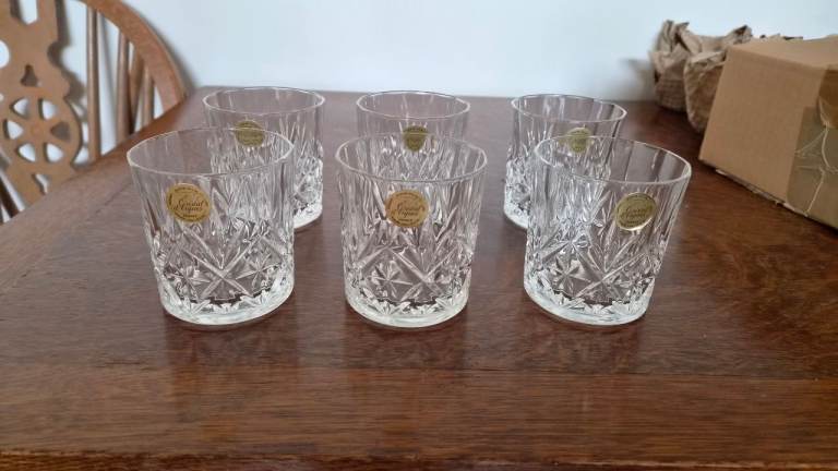 Set of 6 Lead Crystal Whiskey Glasses – As Good As New