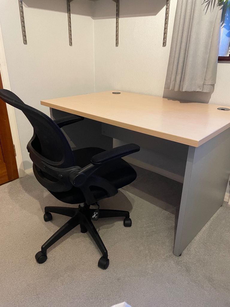 Desk and swivel chair