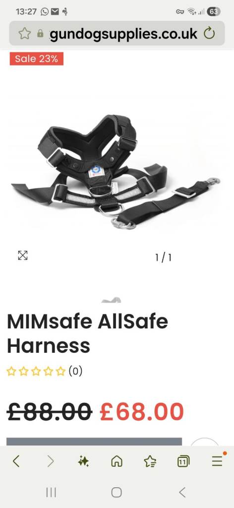 Crash tested dog seat belt harness