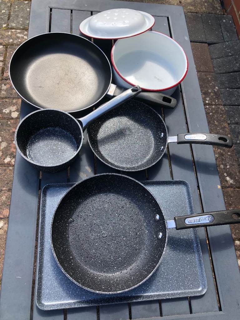 Selection of Frying Pans and Saucepan pots tray- Good Condition