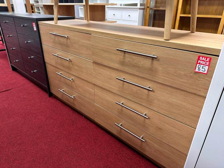 Wooden Chest of 8 Drawers - Brown