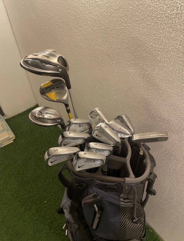 RARE NIKE COMPLETE GOLF SET VRS SQ PRO COMBO IRONS IGNITE PUTTER