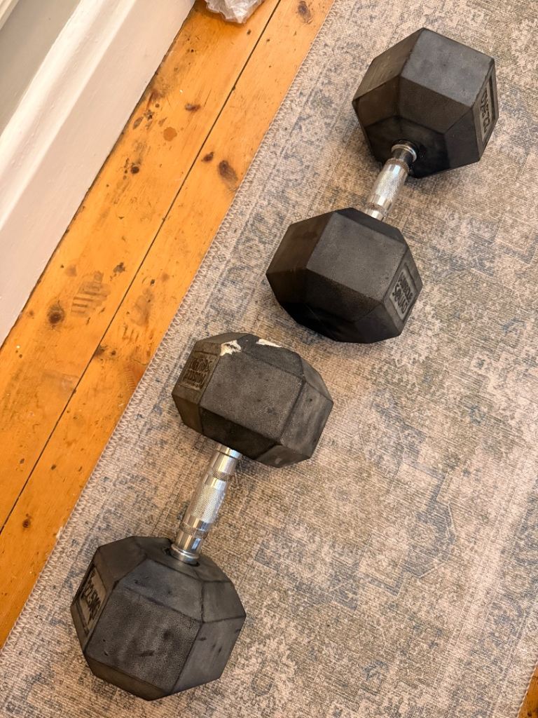 Muscle Squad 22.5KG Hex Dumbbells – Pair, Good Condition