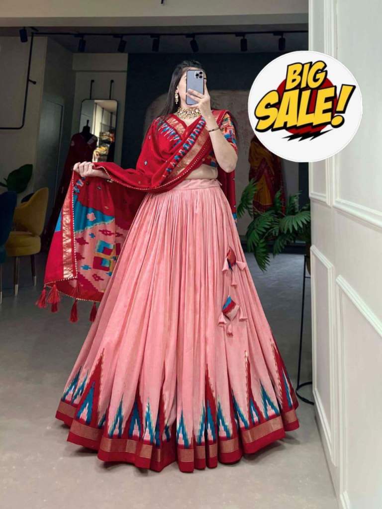 New Pink and Red Traditional Indian Dress - Lehenga Choli Style