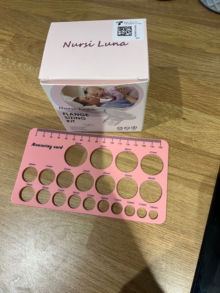 Flange sizing kit including size 13/17/19/21 mm and sizing chart